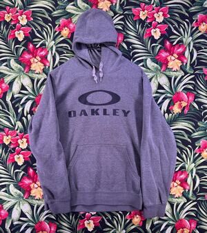 Vintage Oakley Dark Gray Hoodie Size XL Red Dot Tag